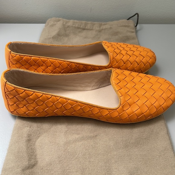 Auth BOTTEGA VENETA intrecciato orange slippers shoes leather - Picture 2 of 5